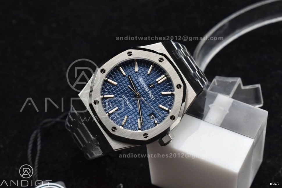 37mm 15450 Dial Oak ZF Blue Textured SA3120 Best SS SS Royal Edition Super Bracelet Clone on 1:1 0214